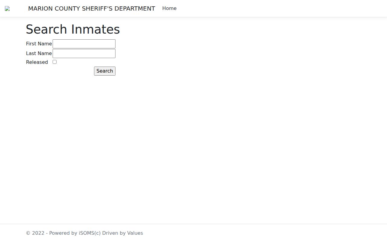 Marion County arrest records jail name search fields